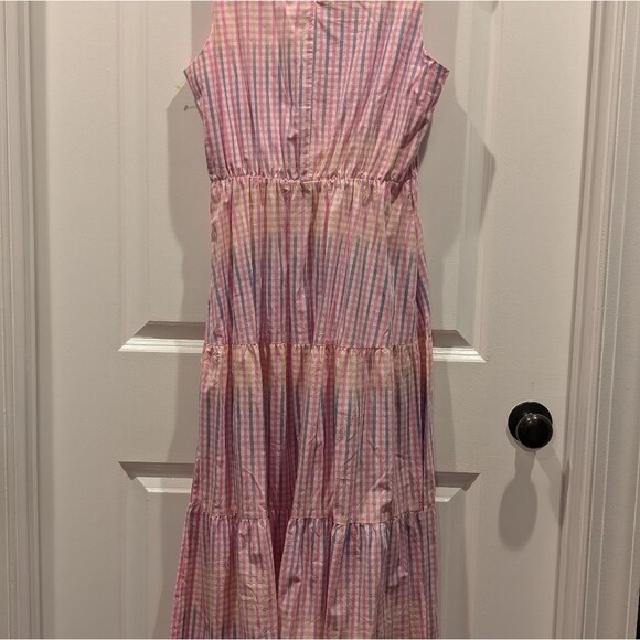 Cottagecore Gingham Tiered Midi Dress Charter Club Ombre Ruffle Spring Size M - Picture 7 of 7